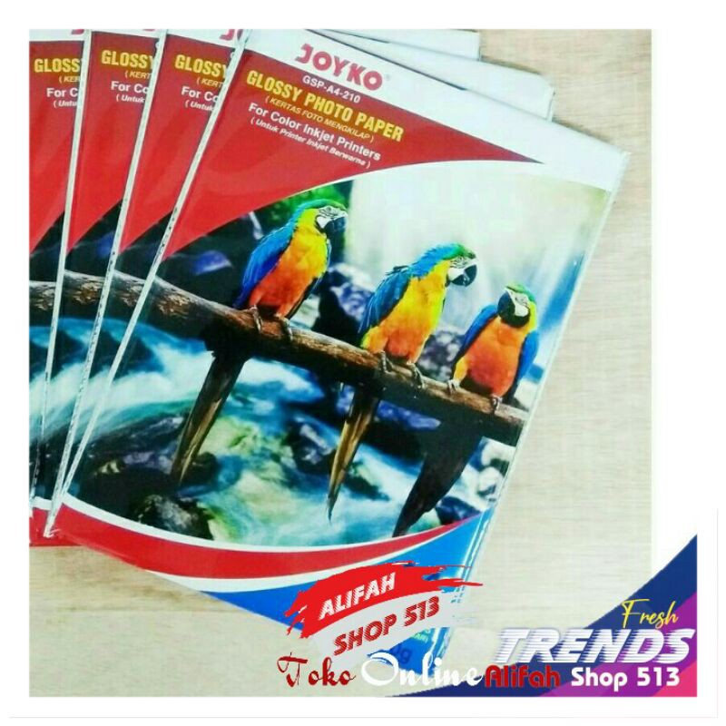 

Glossy Photo Paper / Kertas JoykoUkuran A4 Ketebalan 210g /230g Isi 20 Lembar