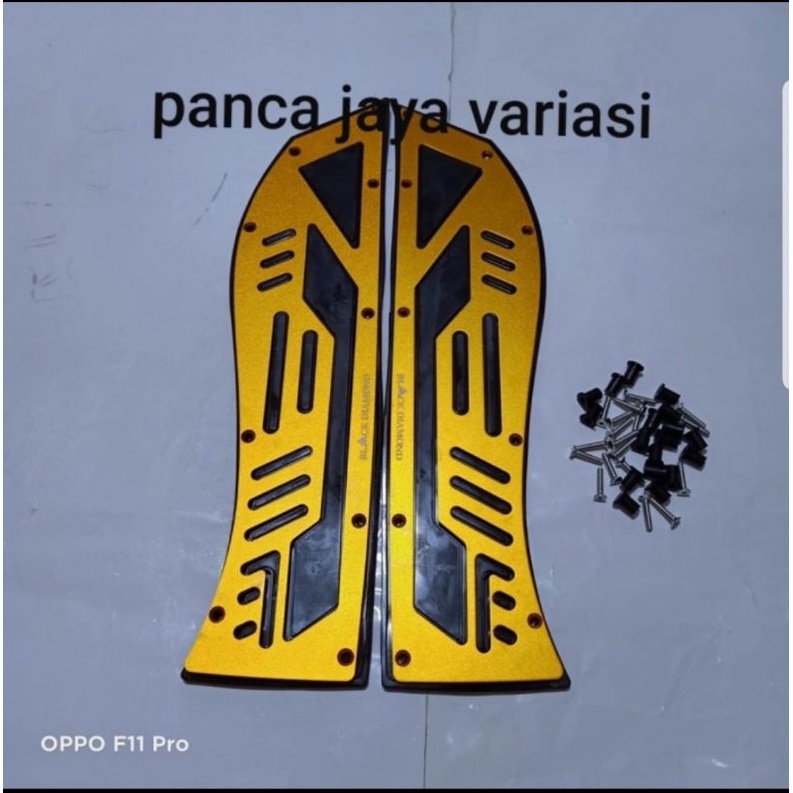 Bordes Karpet Pijakan Aerox 155 Connected 2021 Full Aluminium Black diamond Original