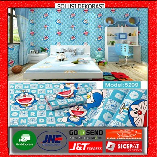 Wallpaper Stiker Dinding Murah Motif Doraemon Kotak Walpaper Dinding Kamar Tidur 45cm X 1 Meter Shopee Indonesia