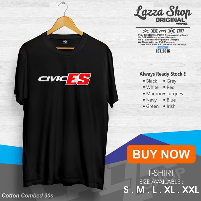 Kaos / Baju / Tshirt Distro Mobil Honda Civic ES Logo Termurah