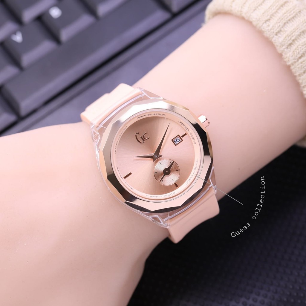 Grosiran Jam Tangan Wanita GC 3775TL Analog Tali Rubber Tanggal Detik Aktif Free Baterai (COD)