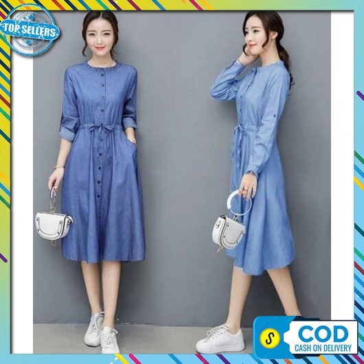Dress  Wanita Elegan Gaun Pesta Midi Dres Tunik Dres Kondangan Party Vneck Dres Pesta Kekinian Korea
