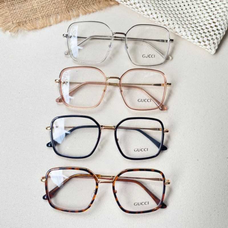 Paket Frame Kacamata GUCCI Lensa Minus+Antiradiasi