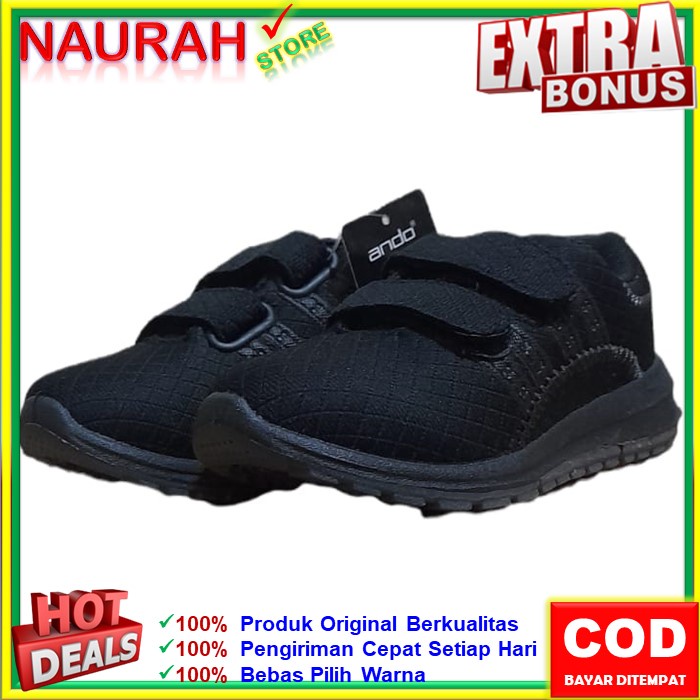 ANDO PLANO VELCRO ORIGINAL SNEAKER KUALITAS IMPORT SEPATU ANAK PAUD TK PROMO HARGA MURAH