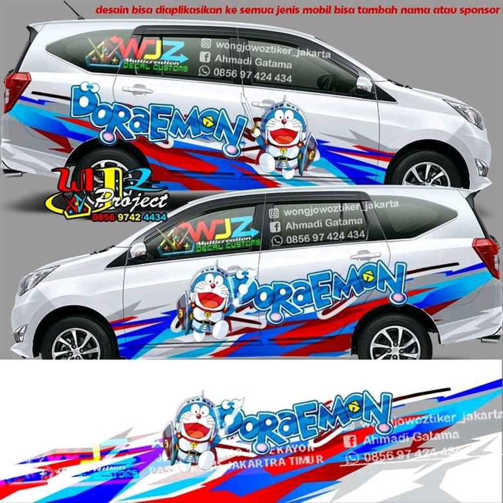 Stiker Mobil Avanza Xenia Ertiga Jazz Rush Sigra Calya Universal Doraemon 1 Shopee Indonesia