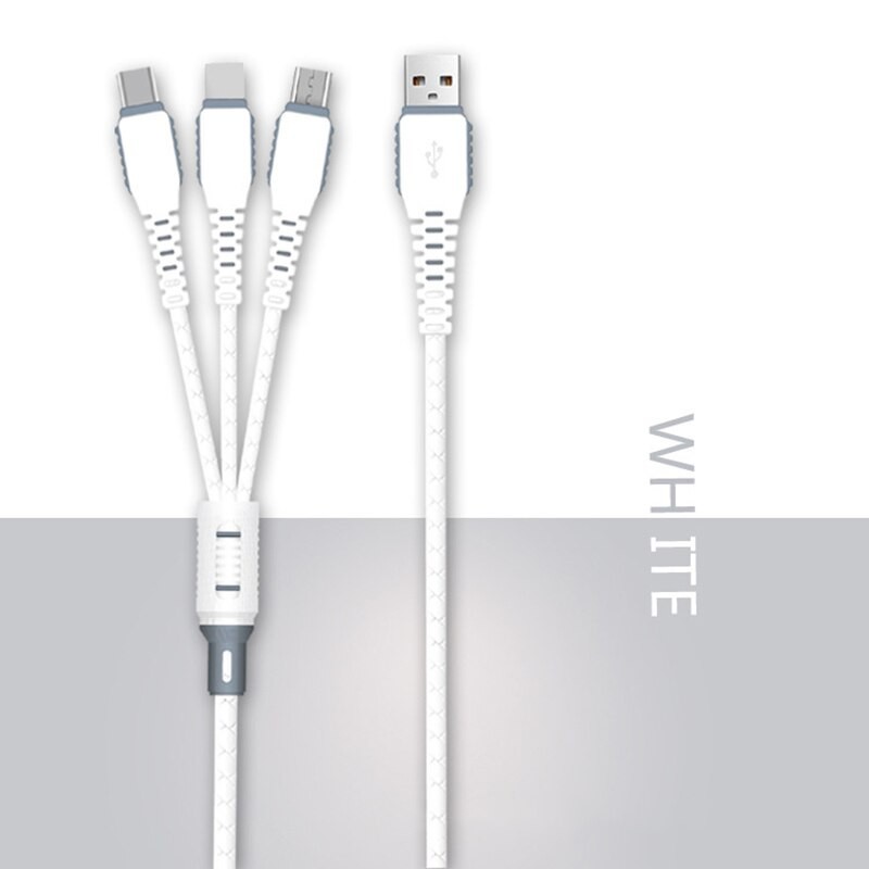 Kabel Data 3 in 1 USB tipe C Micro USB Lightning USB Kabel