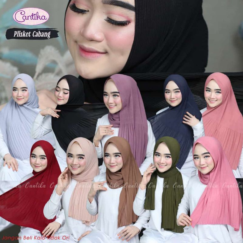 PASHMINA PLISKET CABANG COMBI/JILBAB CANTIKA/KERUDUNG PRISKET PASMINA POLOS/HIJAB SYAL SCARF PANJANG