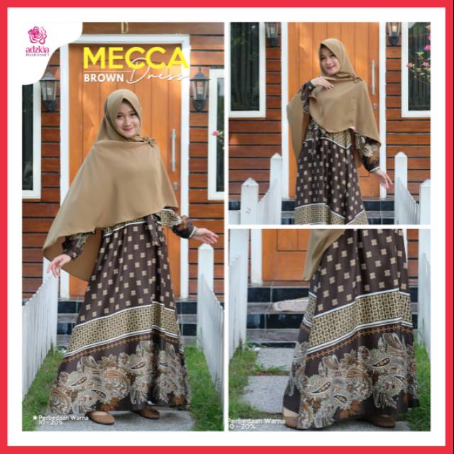 MECCA DRESS ONLY (GAMIS SAJA TANPA JILBAB) SERI 1 WARNA BROWN ORIGINAL BY ADZKIA HIJAB SYAR'I