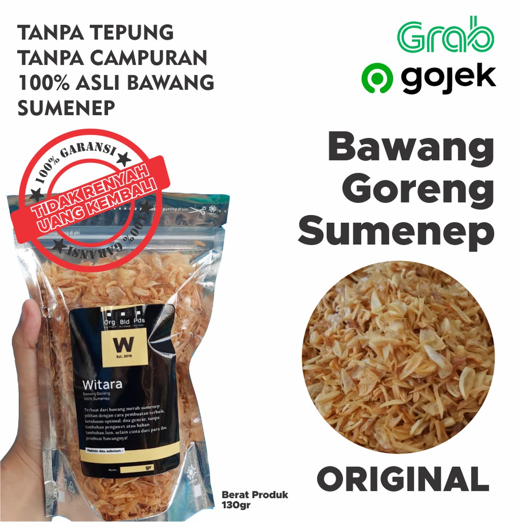 

Bawang Goreng Witara Asli Original Sumenep 130gr Tanpa Tepung