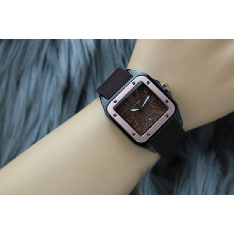 jam tangan wanita Cartier rubber tgl aktif  DM3.7cm