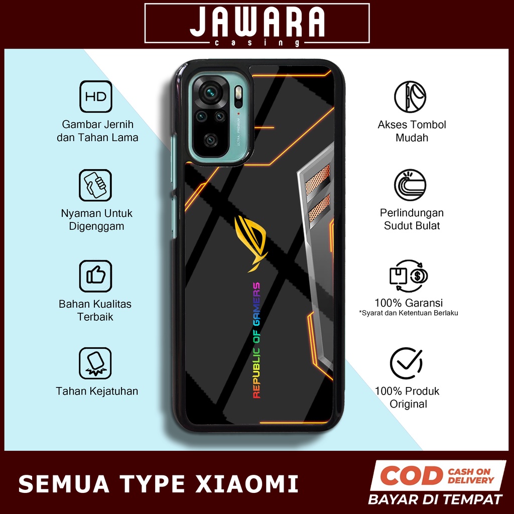 Case Redmi Note 10 Note 10S Case Hp Xiaomi Redmi Note 10 Note 10S Premium Glossy Jawara Casing [ROG1