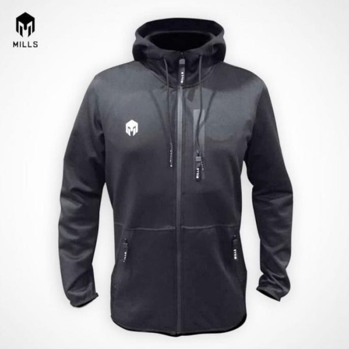 MILLS JAKET THUNDER JAKET MOTOR JAKET SPORT JAKET HOODIE 8003 BLACK