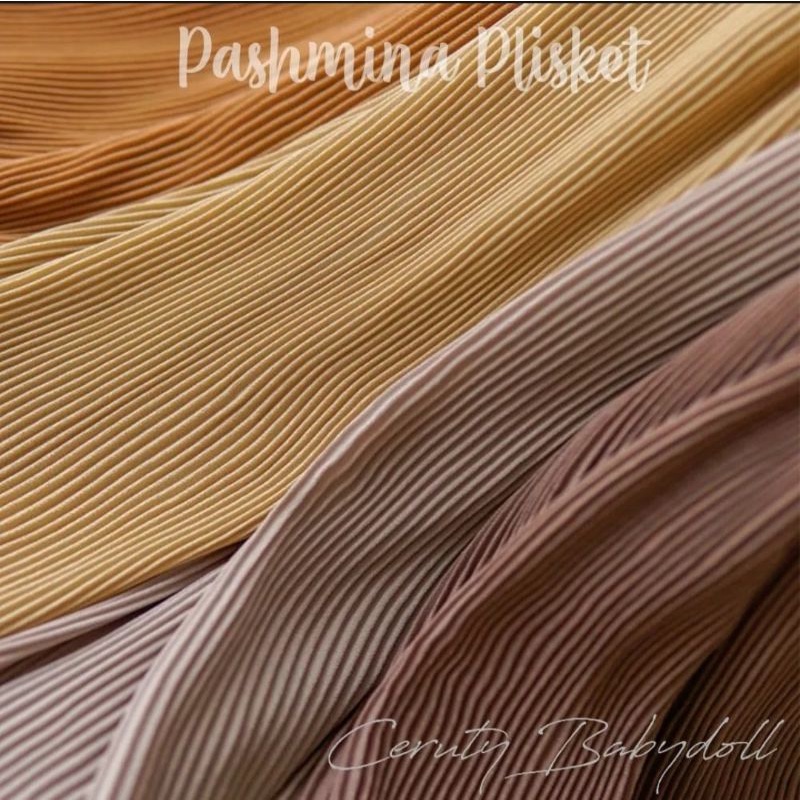 Pashmina Plisket Ceruty Baby Doll / Hafsah Pleated Shawl Full No Garis Tengah