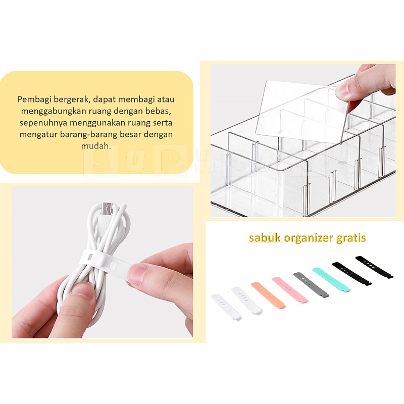 Kotak Organizer Kabel Charger Alat Tulis Perhiasan Aksesoris / Cable Accessories Jewelry Organizer Box