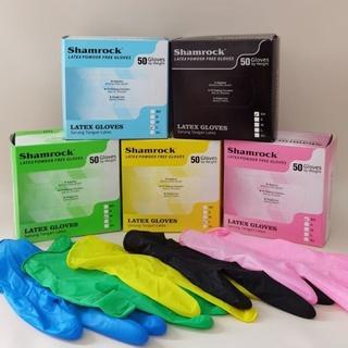 Handscoon SHAMROCK Warna Warni Ecer Sepasang Sarung Tangan Karet Lateks Latex Powder Merek Merk Kuning Yellow Red Biru Blue Pink Good High Quality Kualitas Tinggi Terbaik Terbagus Tebal Bagus Terjamin Home Stuff