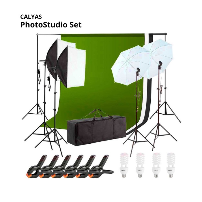 Paket Lightning Studio Foto Day Lighting Kit Photo Studio with Backdrop