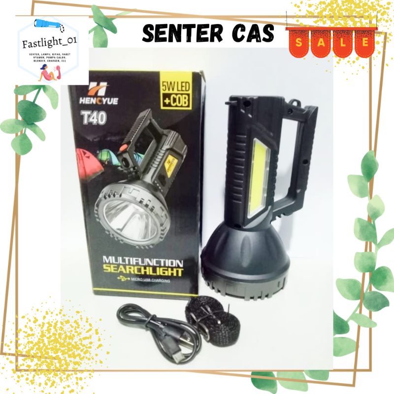 Senter Multifunction Searchlight Henoyue T40 (5W LED + COB)