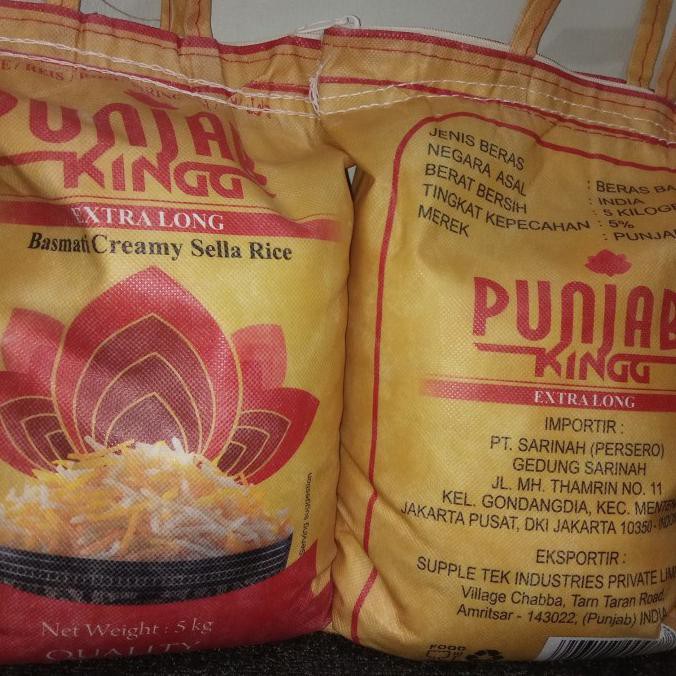 

Ready Stok Punjab KING basmati rice extra long grain 5 kg Packing Asli Terlaris