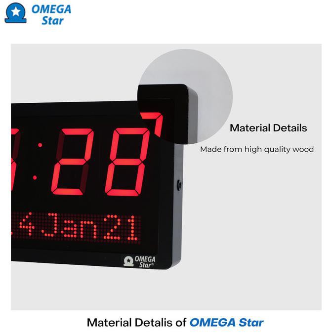 Bagus Jam Digital Dinding Kayu Clock And Date / Wooden Digital Clock Modern Limited