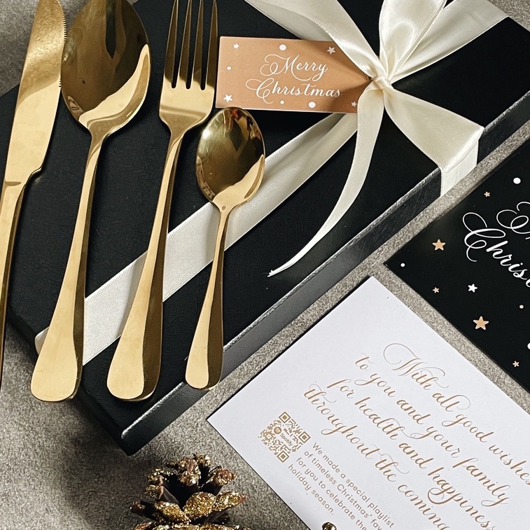 

Christmas Hampers Natal / Parcel New Year / Gift Cutlery Merry Set