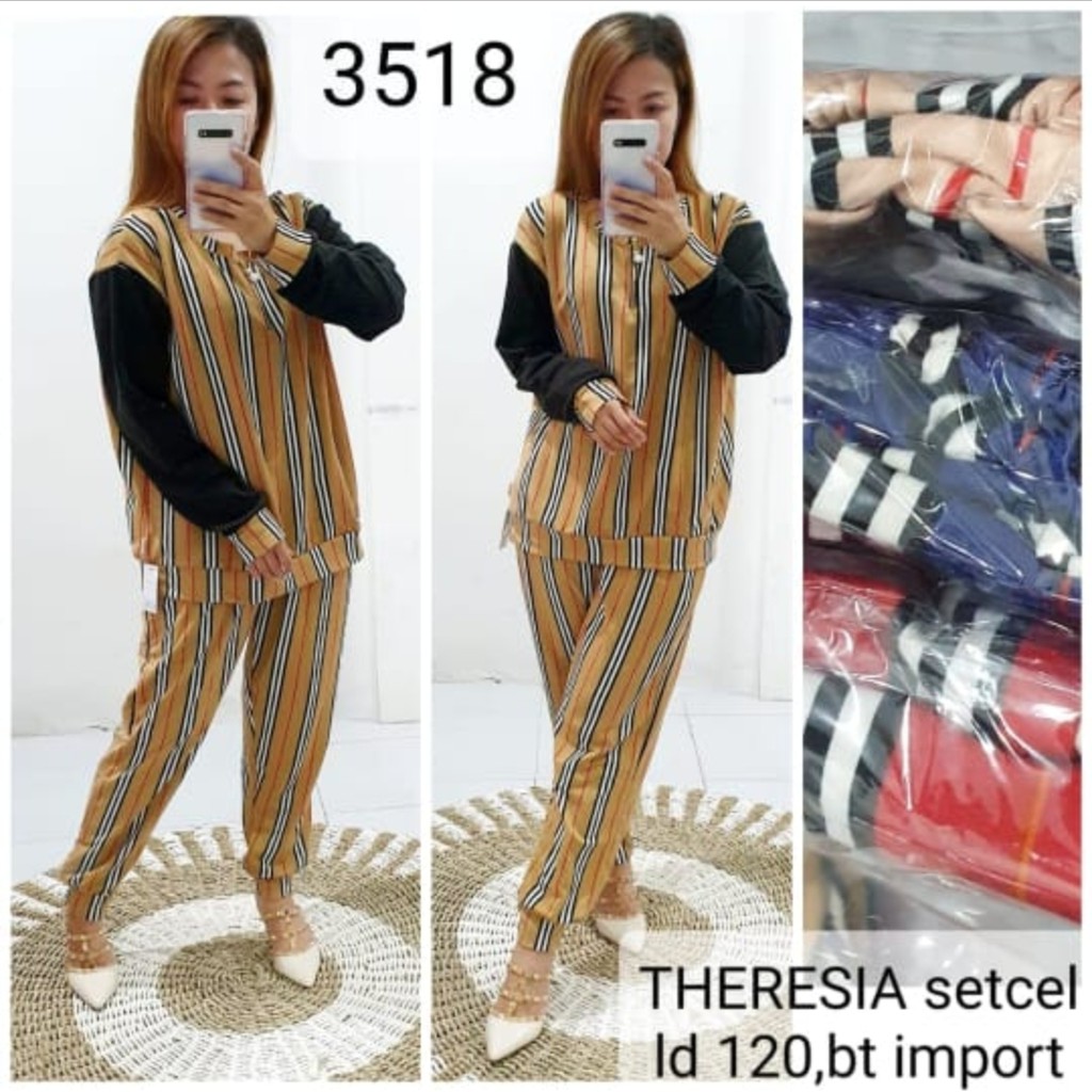 Setcel Theresia Jumbo Babyterry Halus LD 120 Motif Salur