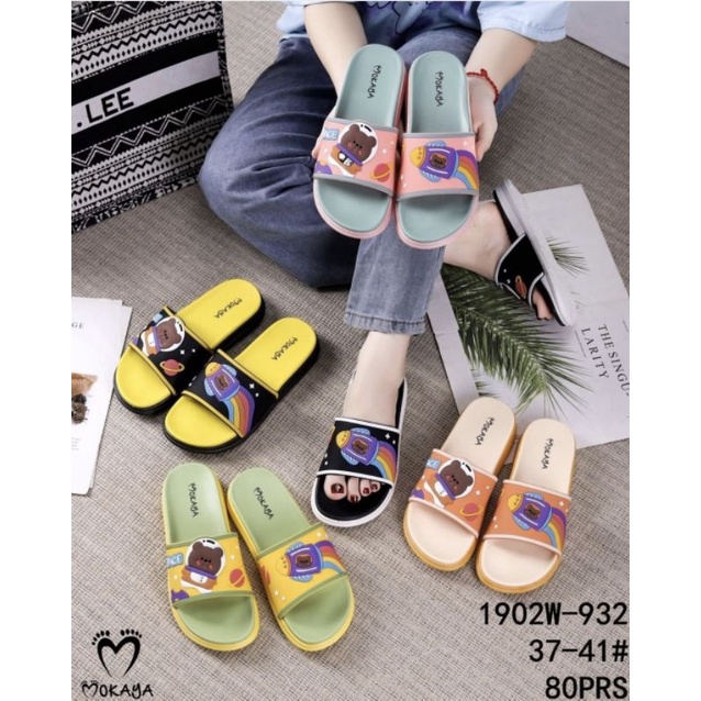 SANDAL SELOP WANITA MOKAYA 1902W-931 BERUANG POLOS KARET