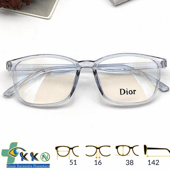 kacamata kotak Korea transparan lentur free lensa anti radiasi minus,
