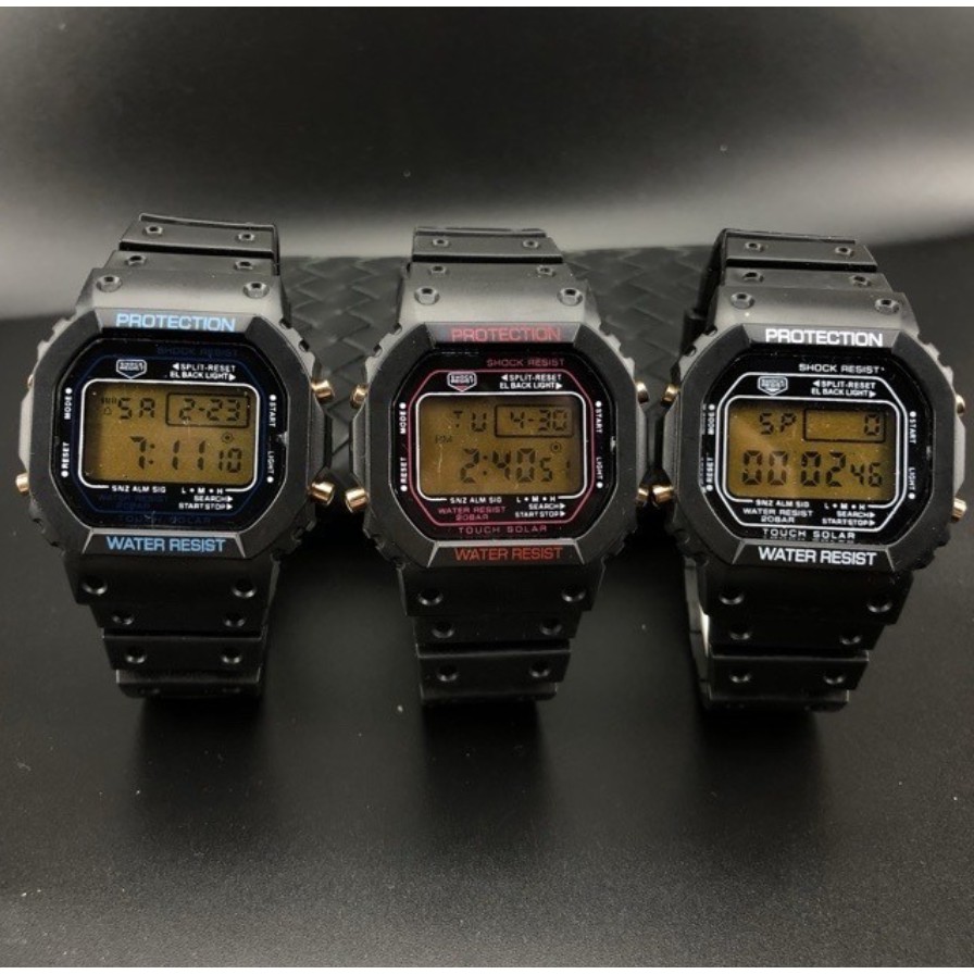 BAJ JAM TANGAN RUBBER DIGITAL SEGI DW-5600 IMPORT GROSIR MURAH KARET s1029 SPORT LED PRIA WANITA JF050