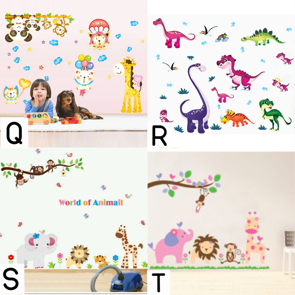 Reliza Wall Sticker Animal Hewan Anak Study Stiker Dinding Wallsticker LDR23