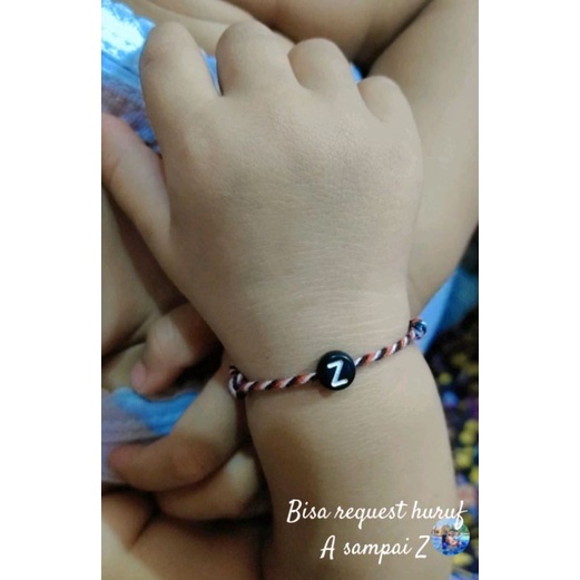Gelang Tali Tridatu Bayi Inisial Huruf A-Z