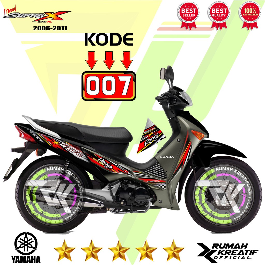 SUPRA X 125-2006-2011 wave 125 R STRIPING VARIASI STIKER RK-a