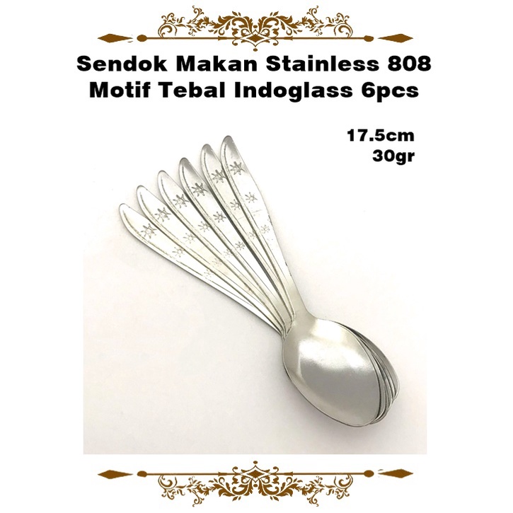 [1 Lusin &amp; 1/2 Lusin] Sendok Makan Stainless Tebal Motif Indoglass 30gr/Texania Tebal 330gr