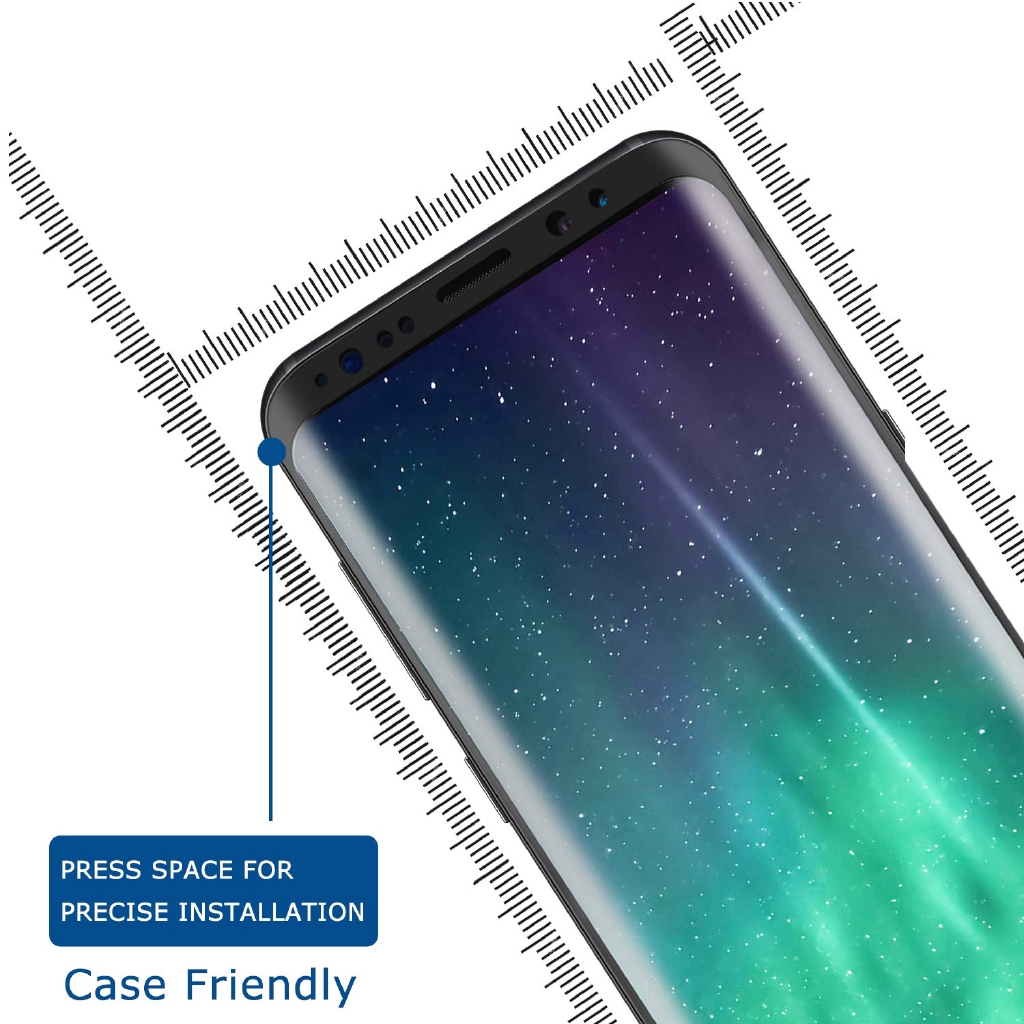 Samsung Galaxy 3D Full Cover Tempered Glass Film / Full Curved Protective Screen Protector For Samsung Galaxy S20,S20Plus,S20Ultra,S10E,S10,S10Plus,S9,S9Plus,S8,S8Plus,Note10,Note10Plus,Note9,Note8 / [Fingerprint Unlock] [Case Friendly]