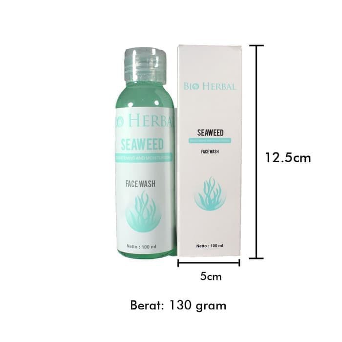 [ORI] Gel Pencuci Pembersih Wajah Bersih Cerah Seketika &amp; Menjaga Kelembaban Kulit Wajah | BIO HERBAL SEA WEED FACIAL WASH