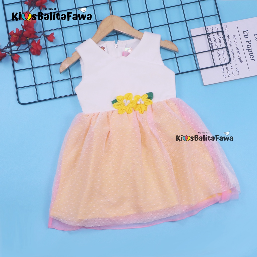 Gaun Suzy 3-18 Bulan PREMIUM - Baby fit Dress Baju anak perempuan BRANDED  Gaun Pesta Brukat