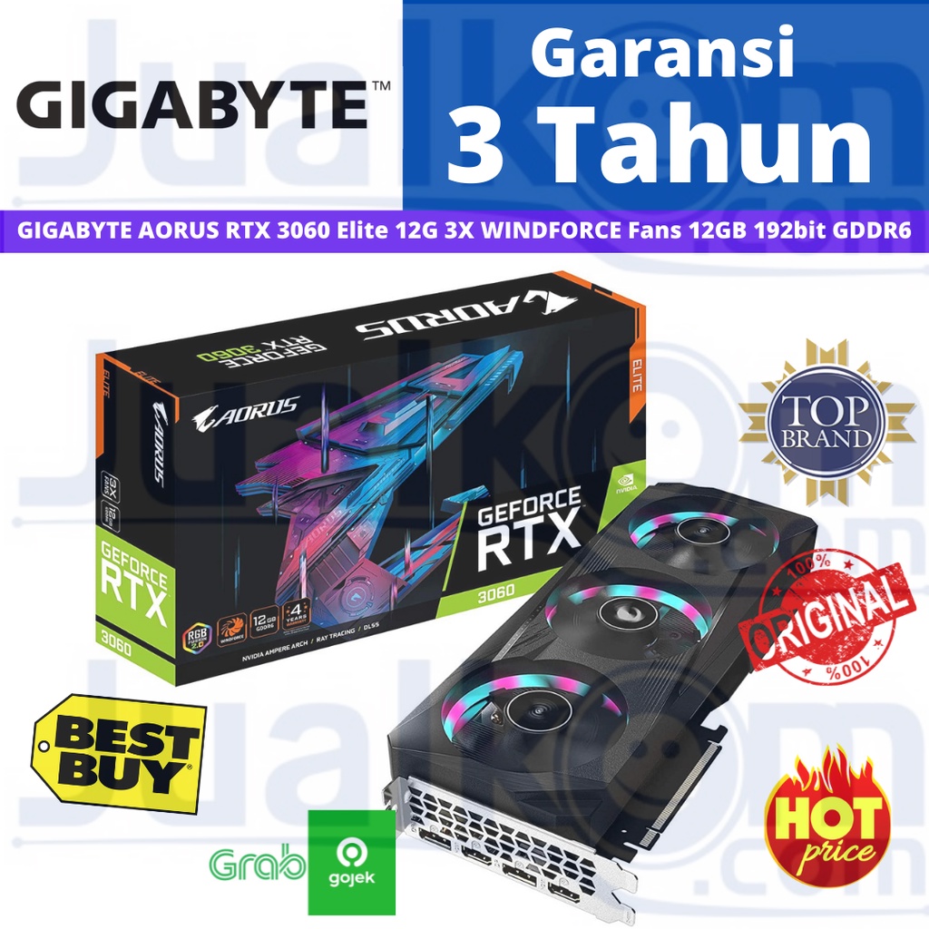 Gigabyte GeForce RTX 3060 AORUS ELITE 12GB DDR6 192BIT RTX3060