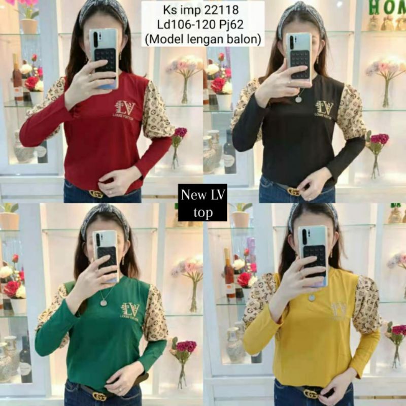 kaos import motif LV/atasan import LV terbaru/blouse import