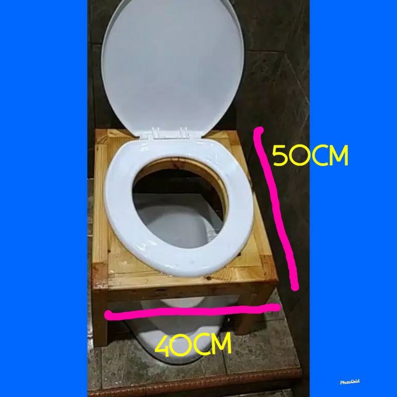 TOILET PORTABLE DEWASA BAHAN KAYU JATI BELANDA