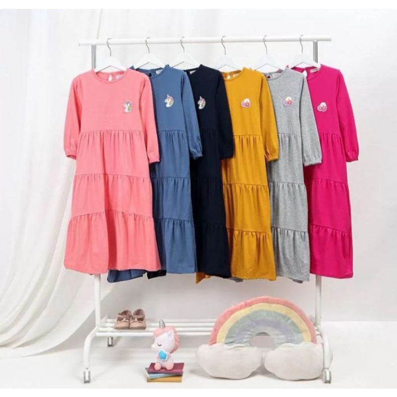 GAMIS ANAK PEREMPUAN BORDIR PAKAIAN MUSLIM ANAK