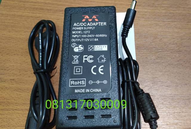 Adaptor 12V 6A adaptor Pompa DC