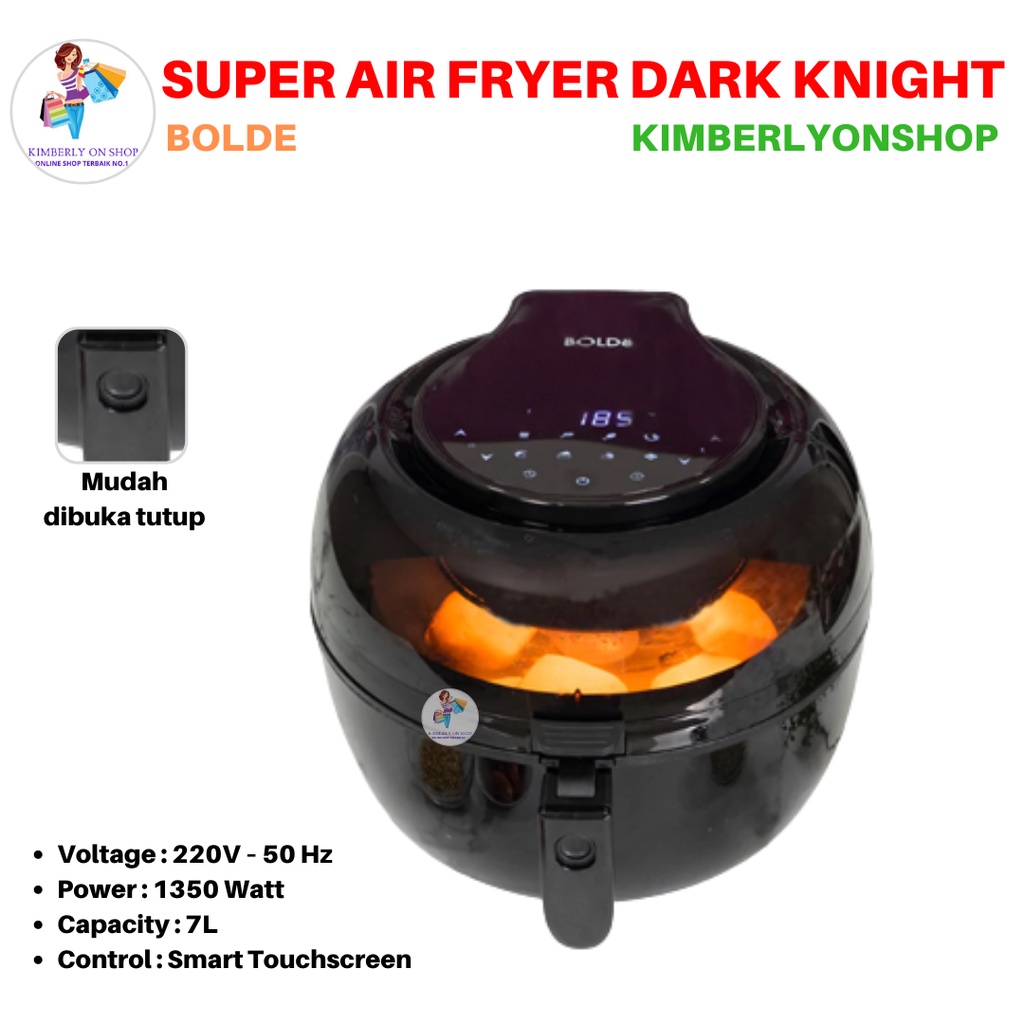 Super Air Fryer Dark Knight Mesin Penggoreng Tanpa Minyak 7 L Bolde