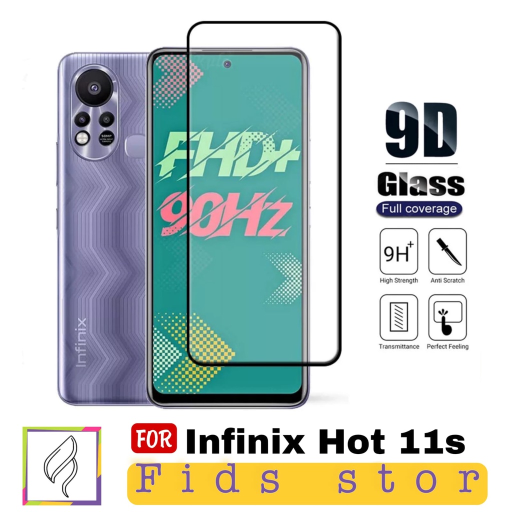 PROMO Tempered Glass INFINIX HOT 11s TG Layar Full List Hitam Anti Gores Kaca