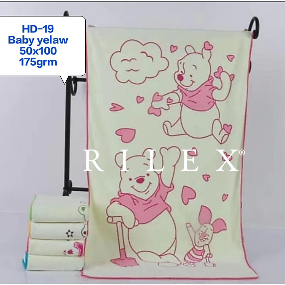 handuk bayi microfiber lucu lembut dan lebar RILEX 50x100 (RANDOM)