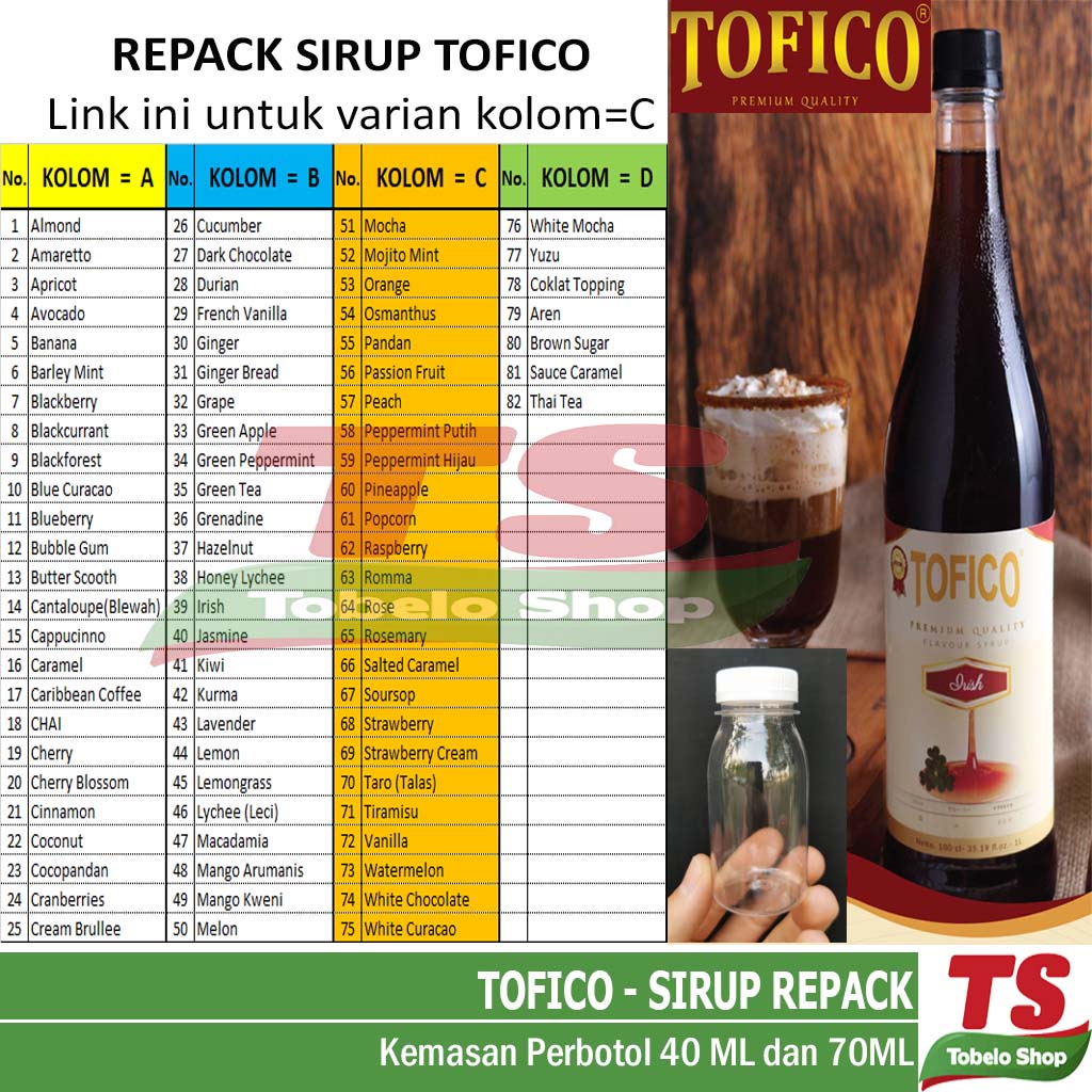 

TOFICO SIRUP KEMASAN REPACK 51-75 / TOFICO SYRUP / SYRUP TOFICO / TOFICO SIRUP PREMIUM