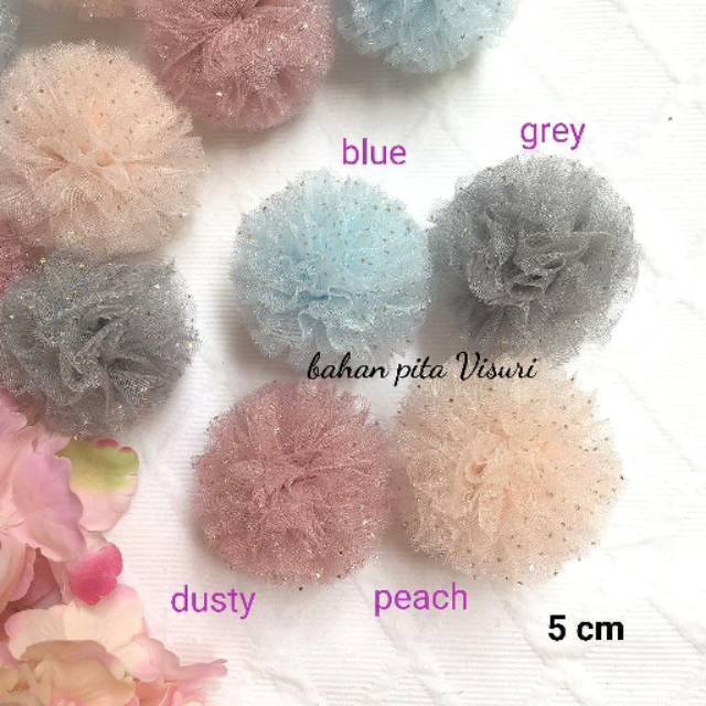 Pom Tulle Gliter 5cm