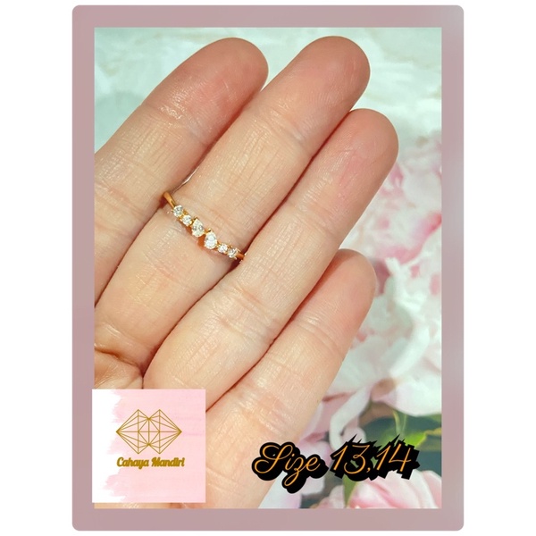 Cincin emas Sandra dewi gold kadar 755 (18K) berat +/- 1,46 gram