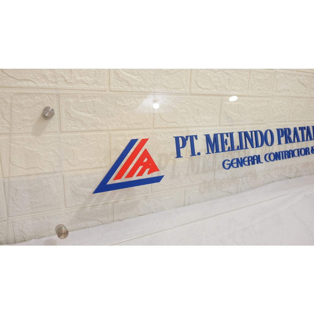 Papan Nama Toko Acrylic/ Logo Sign 120x30cm 5mm tulisan acrylic timbul