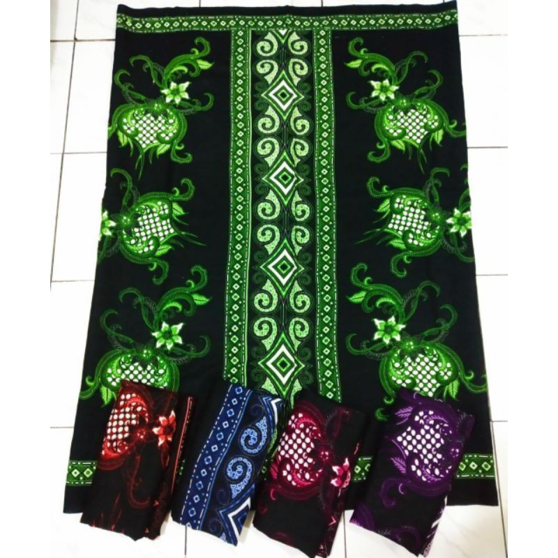 SARUNG BATIK PEKALONGAN PRIA DEWASA REMAJA WARNA HITAM GELAP HIJAU MERAH OREN BIRU UNGU TUA GLOYOR L