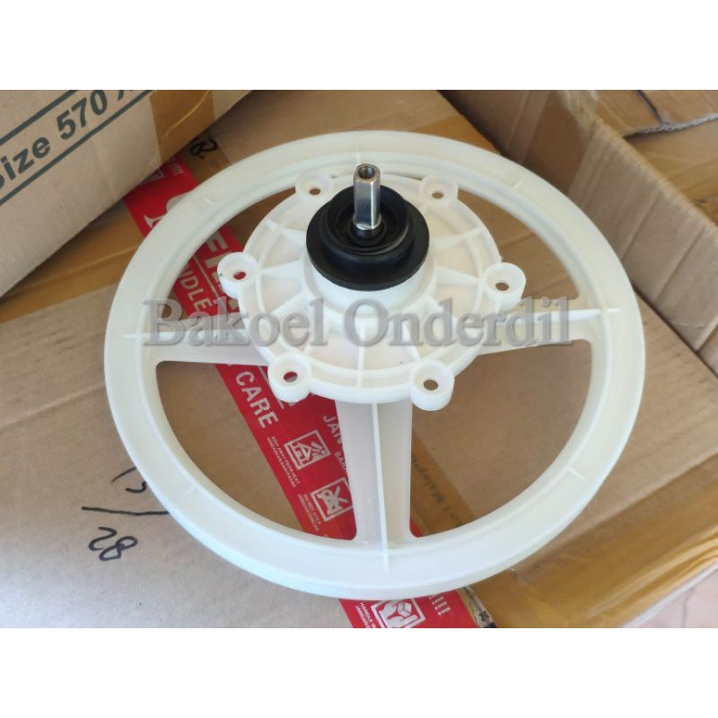 SATU SET GEAR BOX AS + PULLY ∅ 26CM MESIN CUCI PANASONIC 2 TABUNG