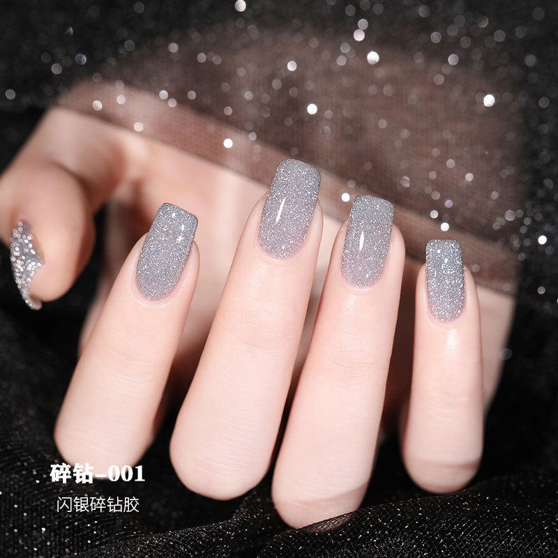 【 COD 】Kutek Gel Flash Night Glitter UV LED Diamond Reflektive Flash On Gel Nail Polish Nail Polish Gel Art/Cat Kuku Gliter Nail polish Gel Art